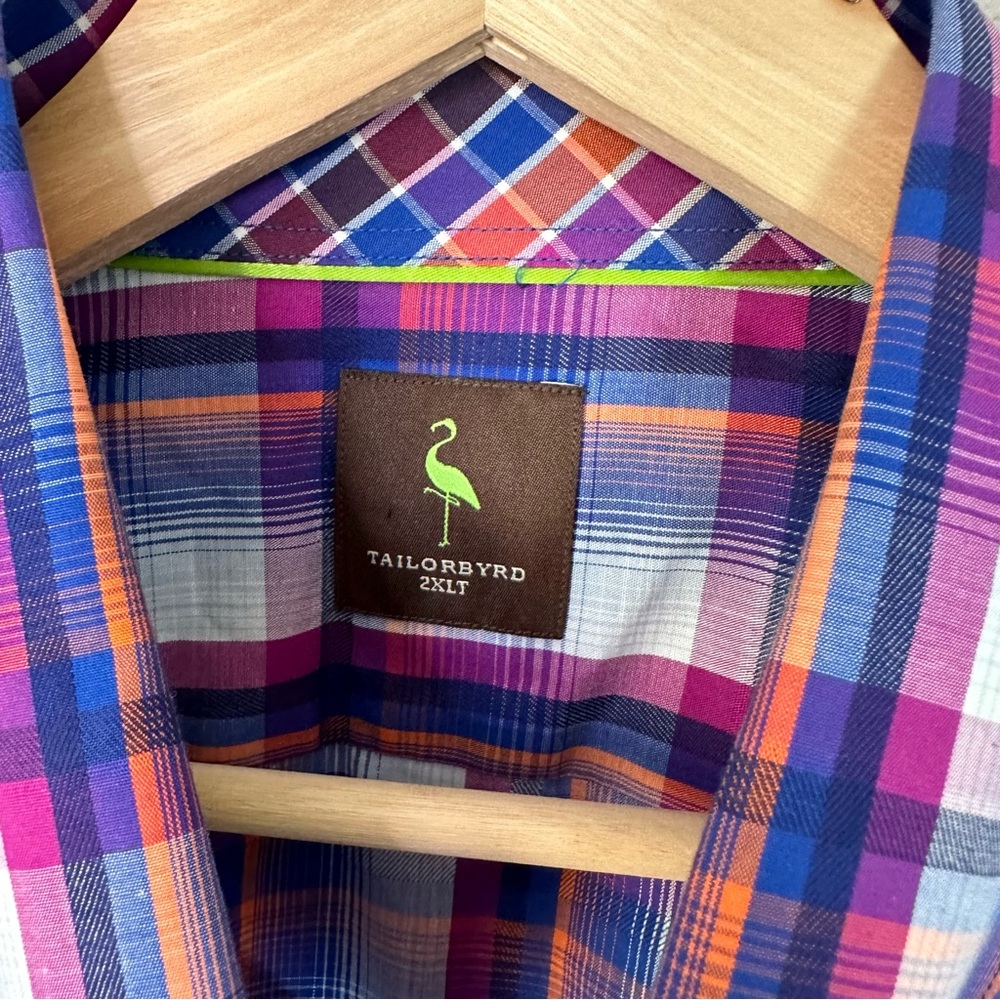 Taylorbyrd Button Down Flip Cuff Plaid Shirt 2xlt - image 6